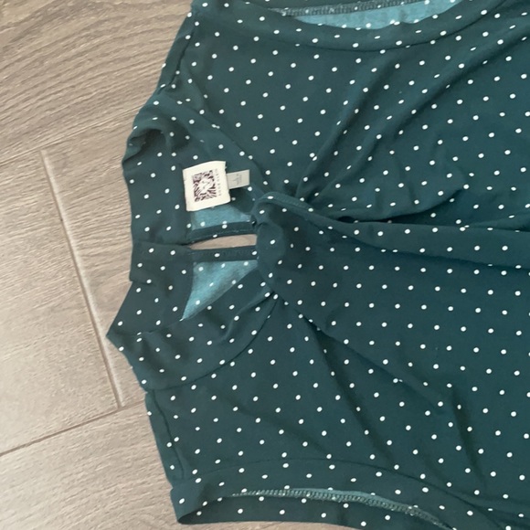 Anne Klein green tops with dots Size L - Picture 2 of 4